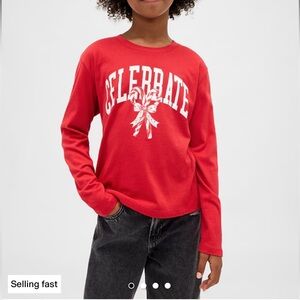 NWT Gap Kids Relaxed Graphic T-Shirt | Gap Kids Red Celebrate t-shirt